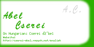 abel cserei business card